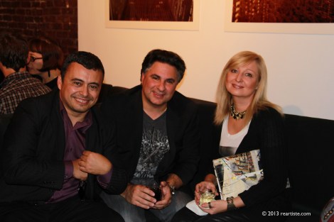 Artist Alvaro Montagna, Vice-President of Baltia Airlines Anthony Koulouris, artist Natalie Burlutskaya