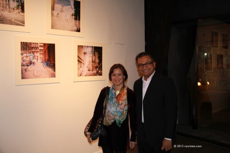 Rebecca Pearson and Rajmohan Fotograf at Rebecca's wall before the show.