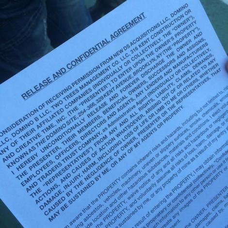 Sign a waiver before entering the site