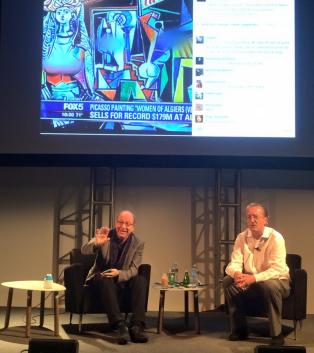 Jerry Saltz and Tom Eccles at Frieze Talks.
