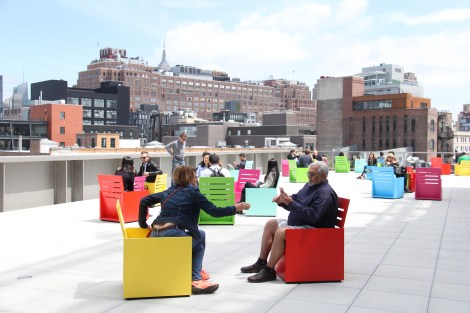 Reflect, read, lounge at the coziest terrace at the new Whitney.