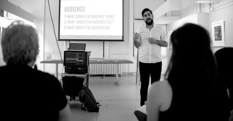 Leo Rapini at his coaching session with RE:ARTISTE. Photo courtesy of Maxwell Sztabnik.