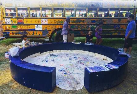"Paint a School Bus" - interactive installation and workshop by Alassane Drabo